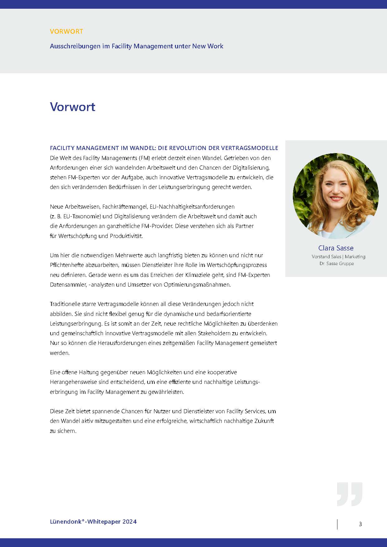 Vorwort: Ausschreibungen im Facility Management unter New Work - Herausforderungen, Strategien und aktuelle Modelle bei der Vergabe von FM-Dienstleistungen