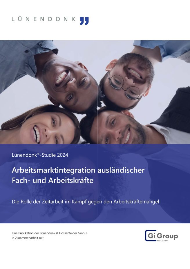 Wie gestaltet sich die Integration ausländischer Fach- und Arbeitskräfte auf dem deutschen Arbeitsmarkt und welche Rolle spielt hierbei die Zeitarbeit, um dem Personalmangel wirksam zu begegnen? Erfahren Sie mehr in der Lünendonk®-Studie "Arbeitsmarktintegration ausländischer Fach- und Arbeitskräfte", die in Kooperation mit der Gi Group entstanden ist.