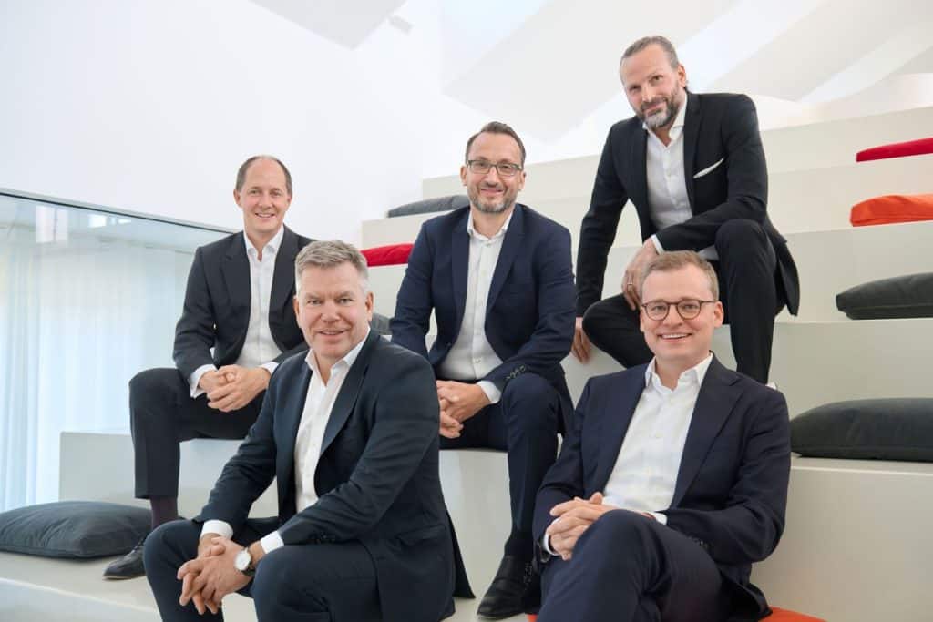 Künftiges Leadership-Team (v.l.n.r.): Gerwin Weidl, Christian Muthler, Axel Meythaler, Dr. Gerrit Schütte, Dr. Christian Wältermann (Foto: Goetzpartners)
