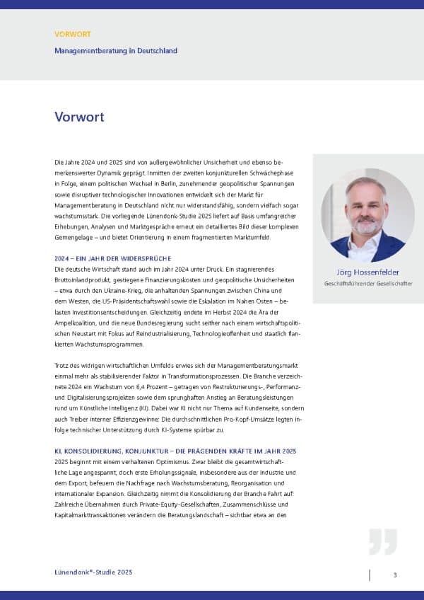 Seiten aus Lünendonk-Studie 2025 Managementberatung in Deutschland