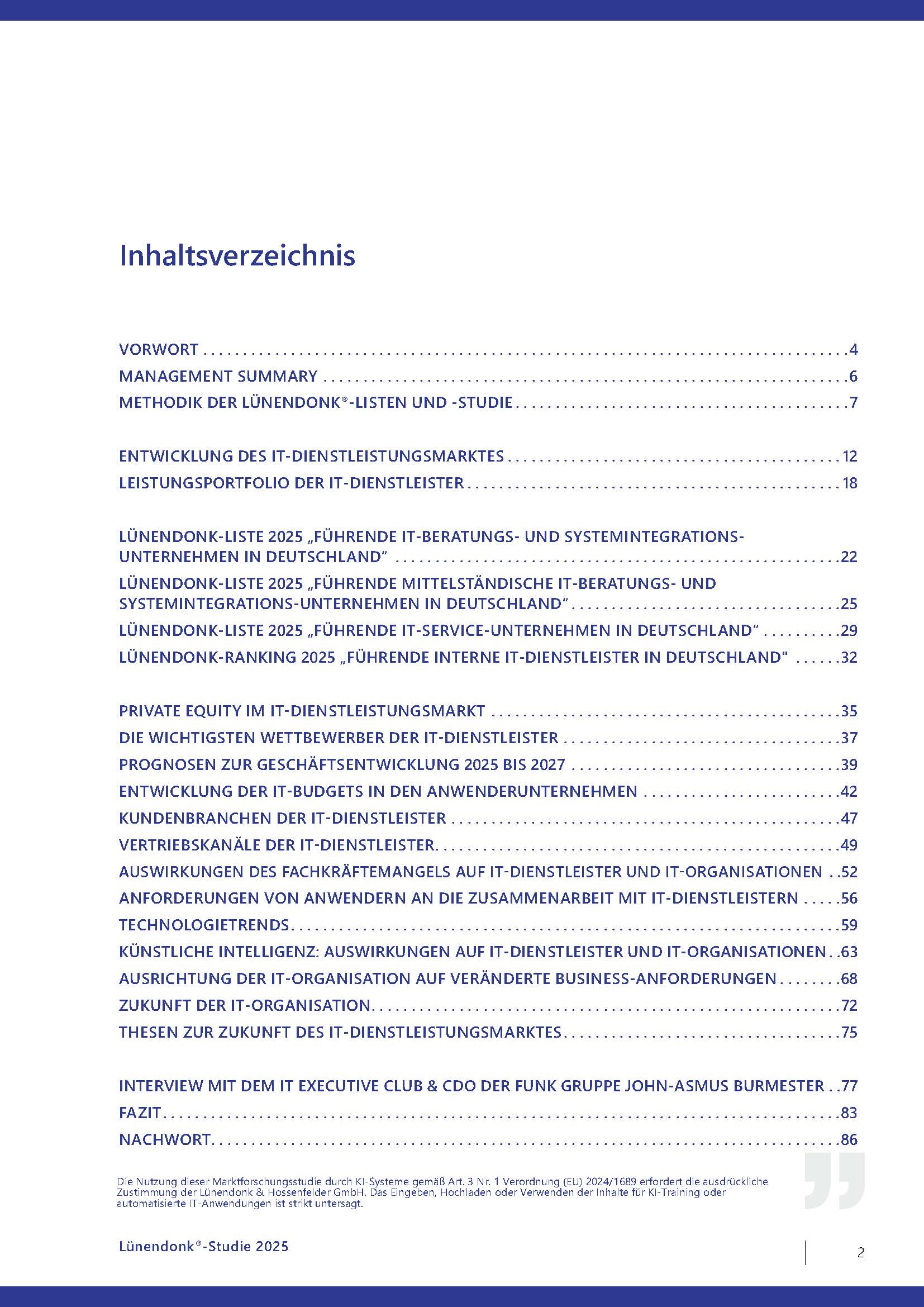 Lünendonk-Studie 2025: Der Markt für IT-Dienstleistungen in Deutschland