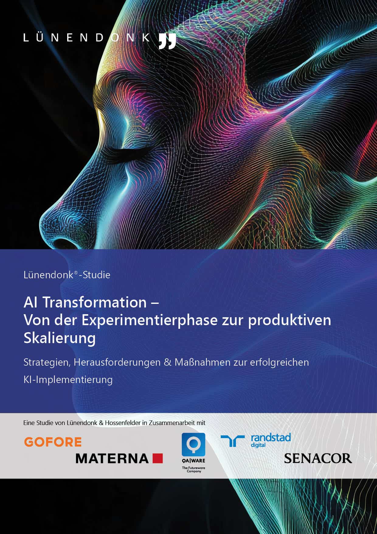 Cover der Lünendonk-Studie 2025 "AI-Transformation – Von der Experimentierphase zur produktiven Skalierung"