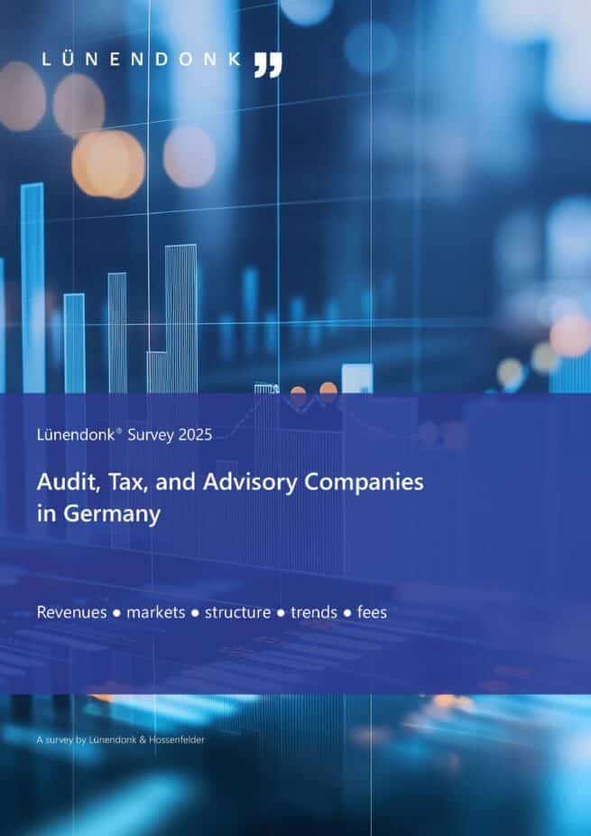 The Lünendonk Survey 2025 Auditing and Tax Consulting in Germany provides relevant key figures, data, developments, and insights into the market for audit, tax, and advisory services, based on comprehensive information from 82 auditing firms and networks/alliances.