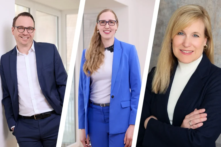 Ein Mann und zwei Frauen im Portrait